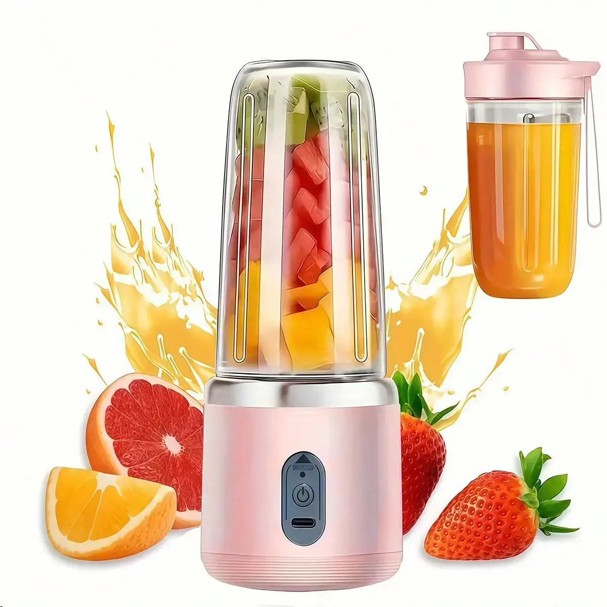 450ml Portable Juicer Blender 45W Smoothie Maker with Juice Cup Fruit Veggie Ice Crusher Gym-to-Kitchen Gift