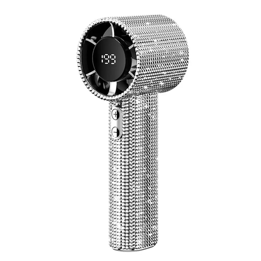 New Diamond Handheld Small Fan 199 gears adjustment Portable Handheld Turbo Fan Luxury Modes Digital Display Electric Fan