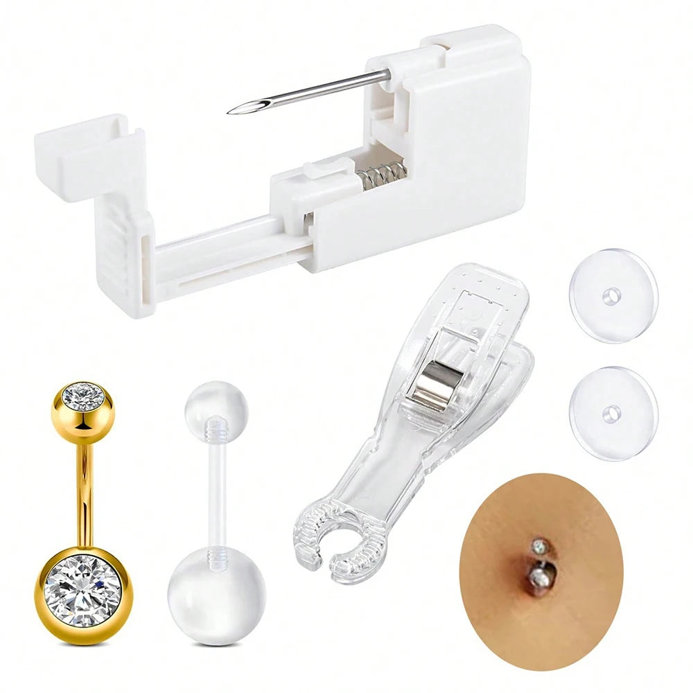 Belly Button Piercing Kit Gun Belly Piercing Kit Belly Button Piercing Gun Navel Piercing Kit Belly Button Ring Piercing Kit