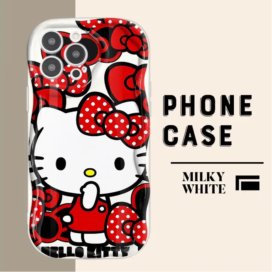 Cute Sanrio Hello Kitty Case for iPhone 17 Air 14 12 Mini 11 15 Plus 16 Pro Max 16e 13 XS X Soft Phone Cover