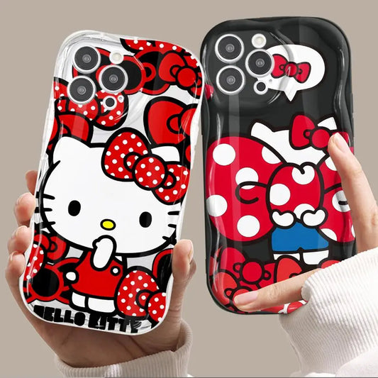 Cute Sanrio Hello Kitty Case for iPhone 17 Air 14 12 Mini 11 15 Plus 16 Pro Max 16e 13 XS X Soft Phone Cover
