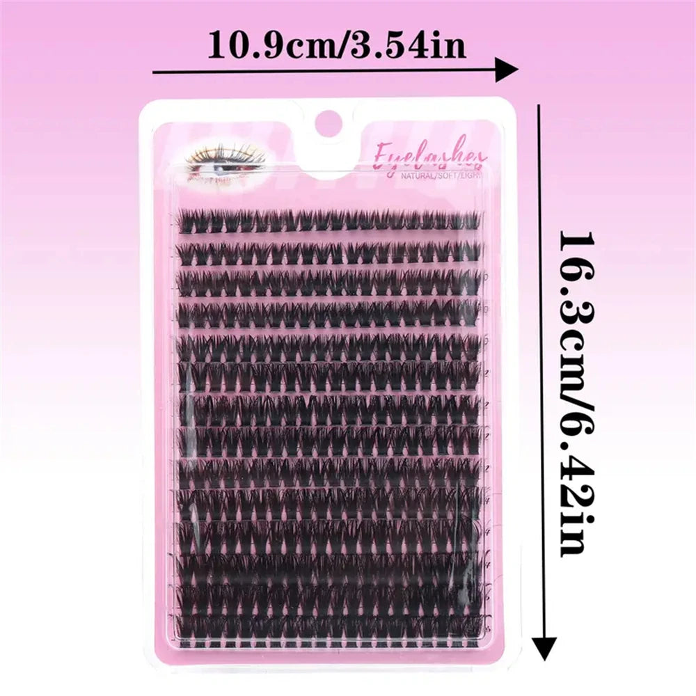 280 Clusters of 60D False Mink Eyelashes D Curl Natural Eyelash Extensions Russian Strip Individual Eyelashes Makeup Tool