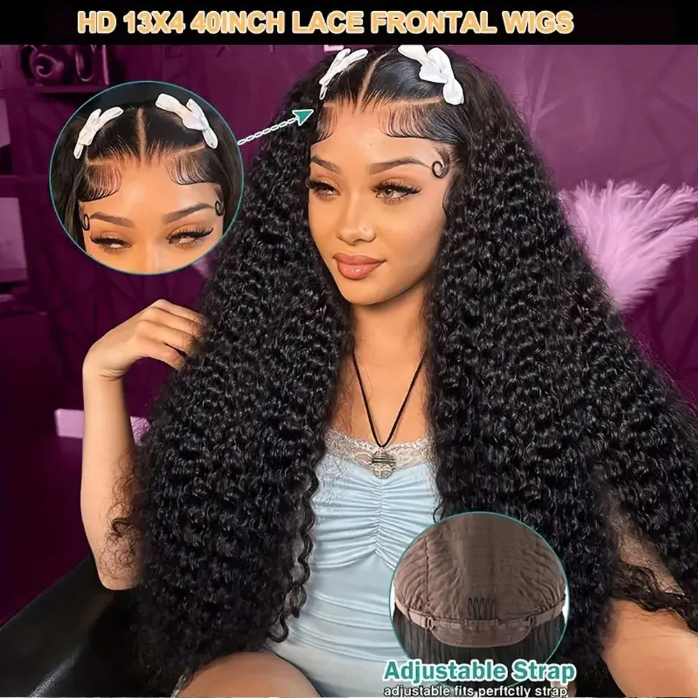 Brazilian Virgin Hair Kinky Curly HD Lace Front Wig – 250% Density