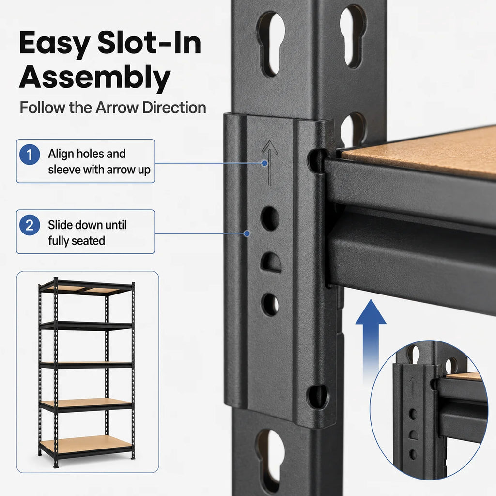 5-Tier Heavy Duty Metal Shelving Unit – Adjustable