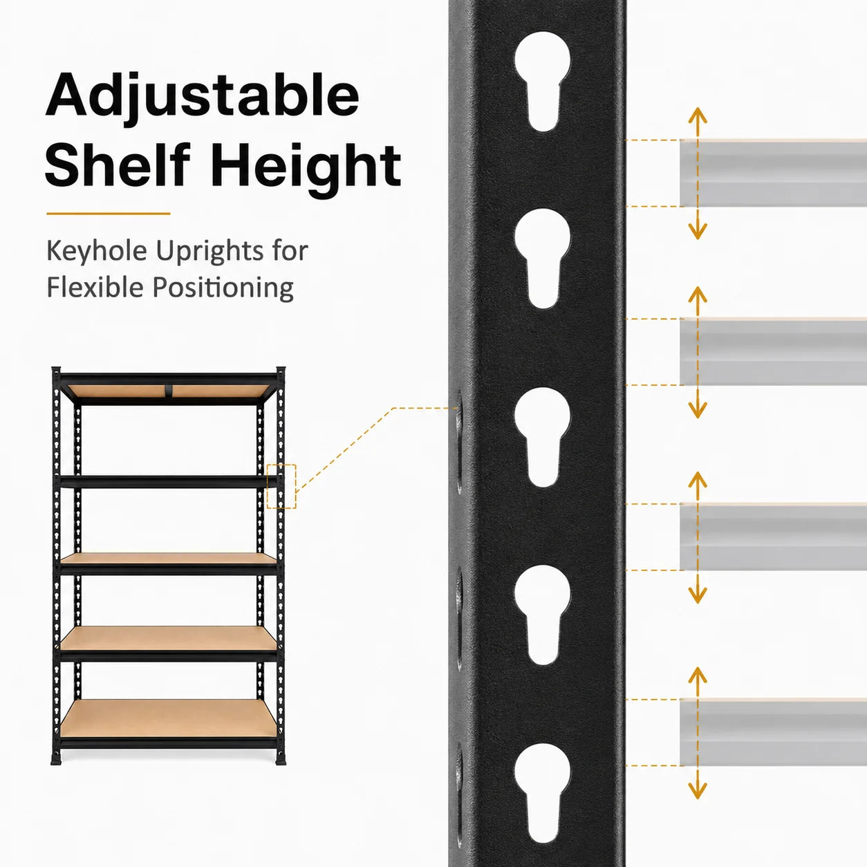 5-Tier Heavy Duty Metal Shelving Unit – Adjustable