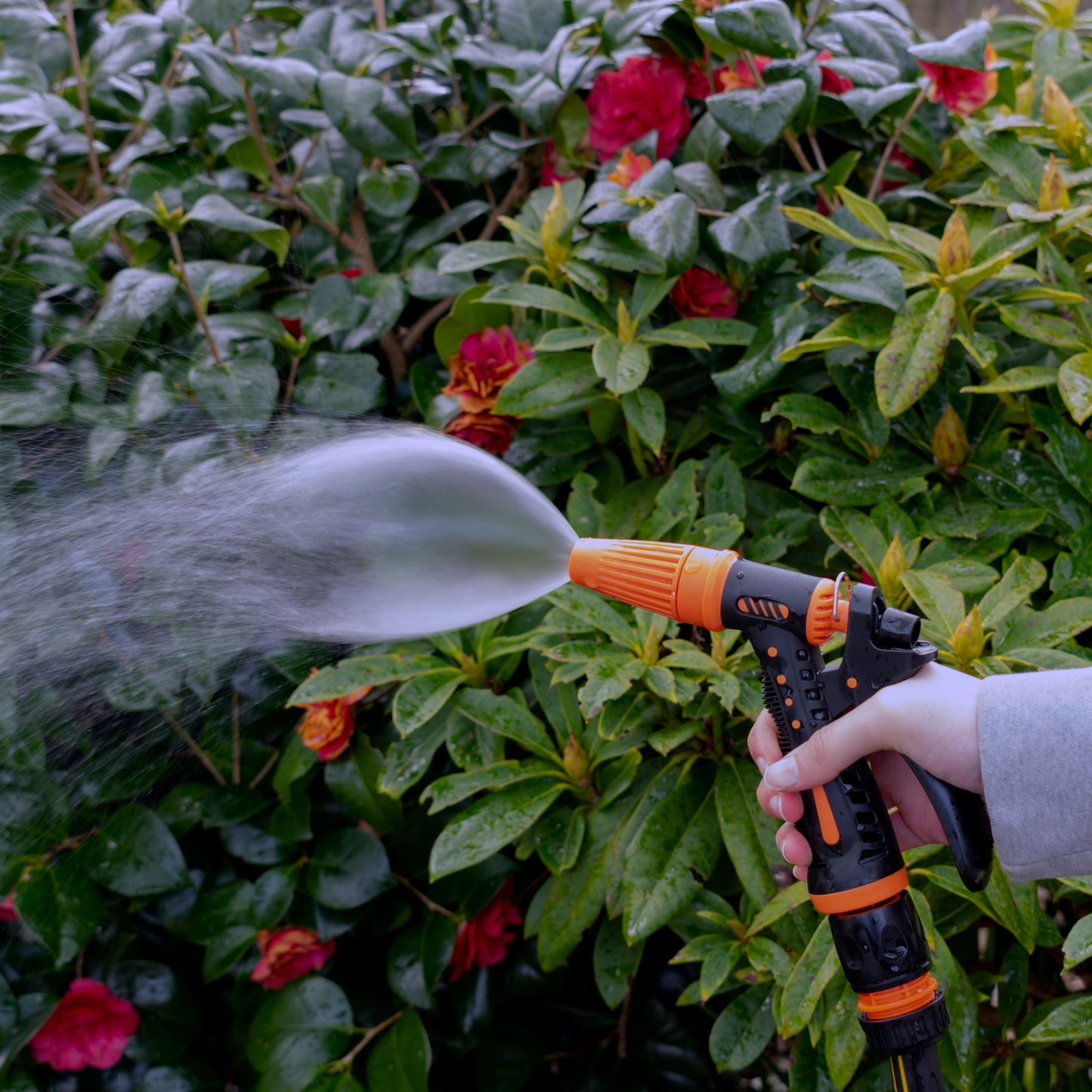 Hose Gun Water Sprayer Adjustable Black Orange Garden Hose Pipe Garden Watering