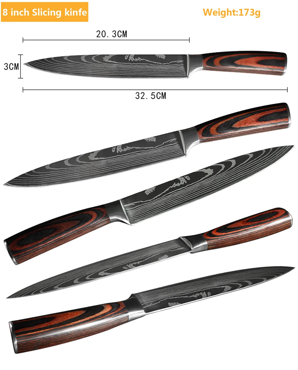 Professiona Japanese Chef Knife Kitchen Knives Santoku Slicing Utility Bread Meat Cleaver Butcher Stainless Steel Cooking Knife