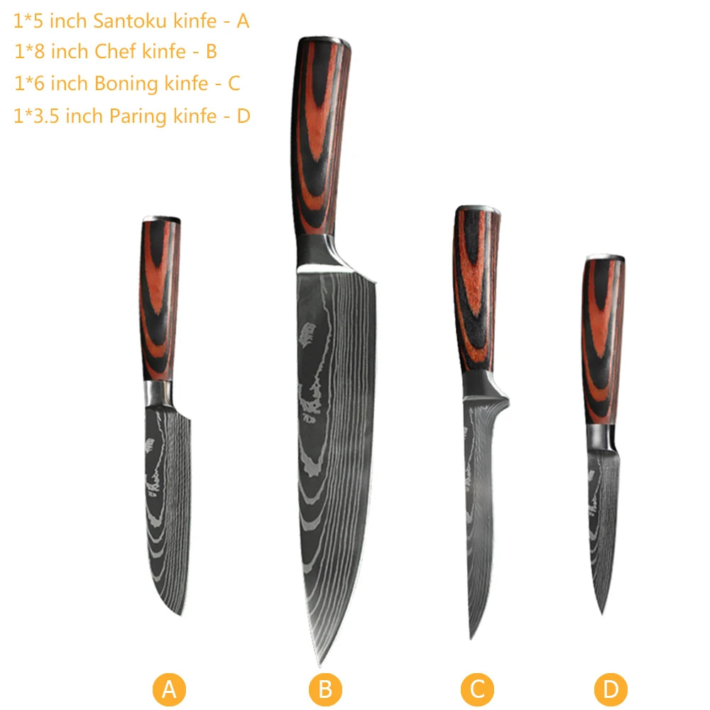 Professiona Japanese Chef Knife Kitchen Knives Santoku Slicing Utility Bread Meat Cleaver Butcher Stainless Steel Cooking Knife