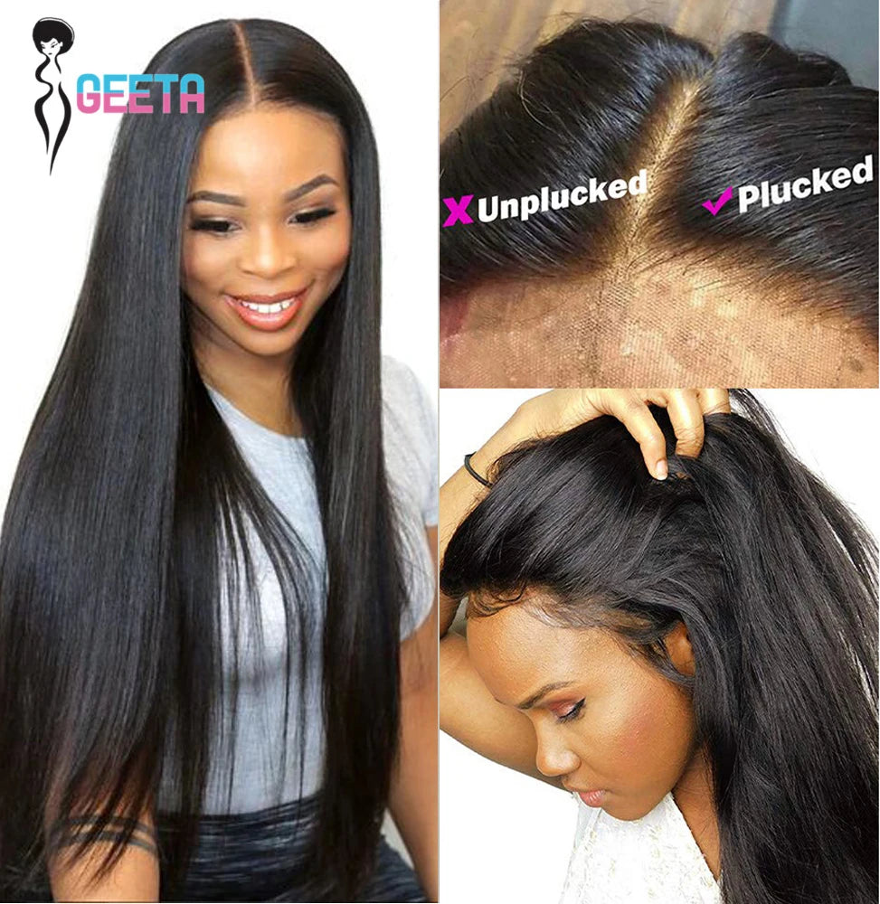 HD Lace Frontal Wig 30" Bone Straight