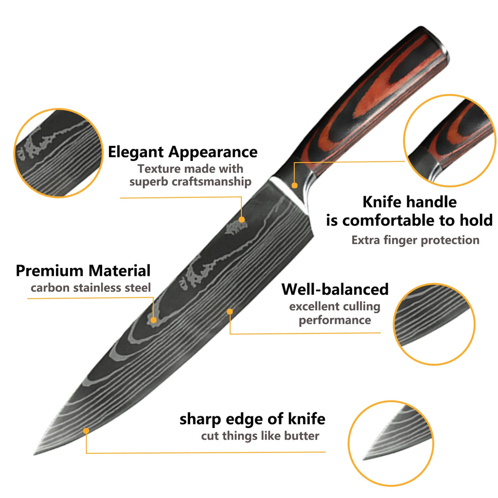 Japanese Stainless Steel Chef Knife Set
