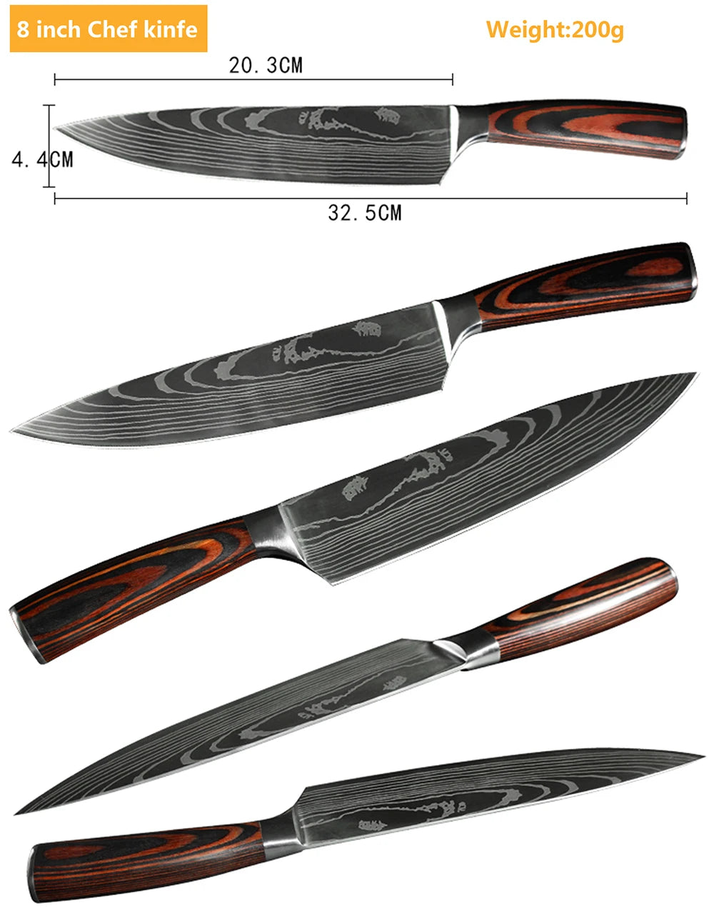 Professiona Japanese Chef Knife Kitchen Knives Santoku Slicing Utility Bread Meat Cleaver Butcher Stainless Steel Cooking Knife
