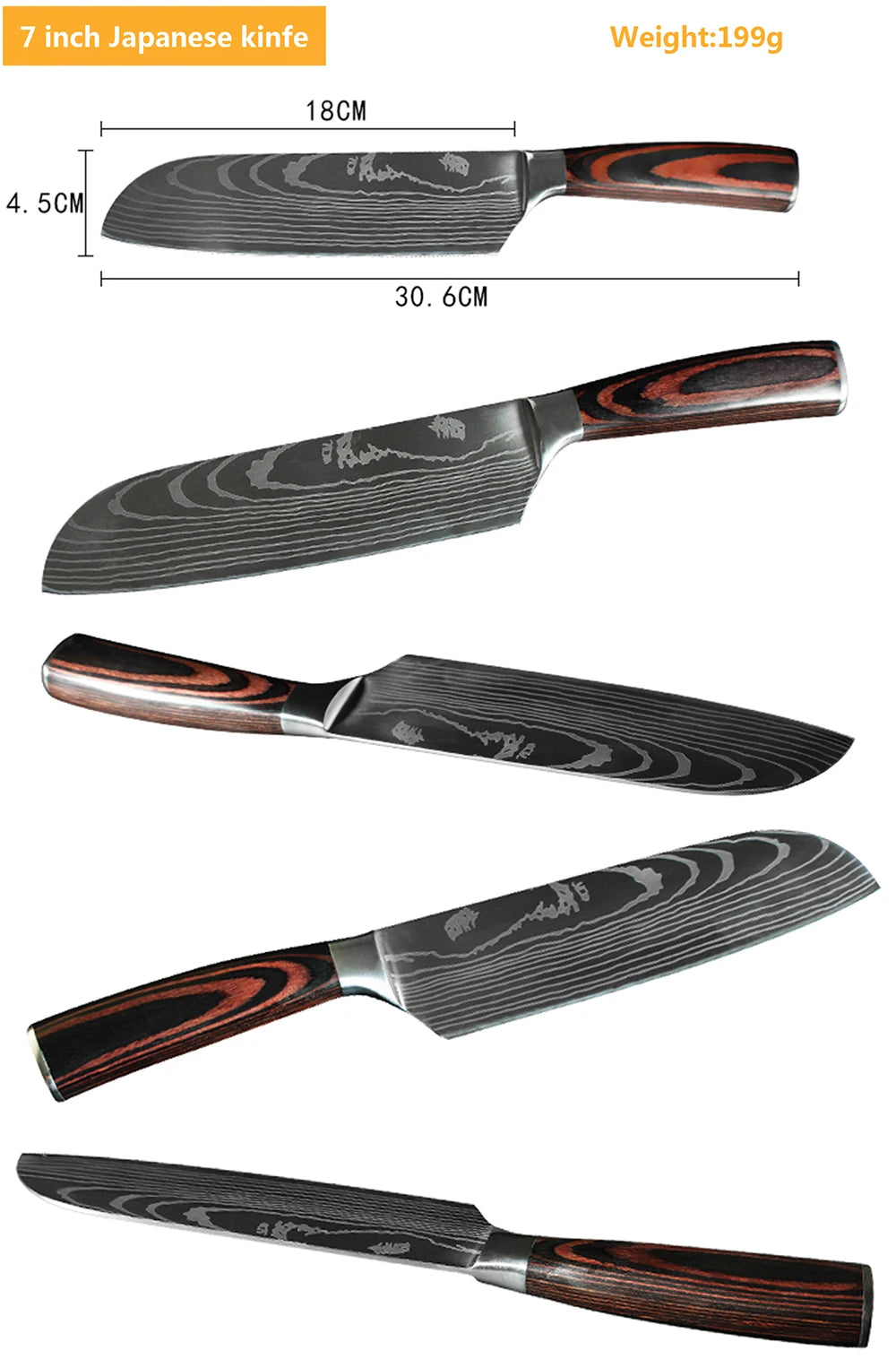 Professiona Japanese Chef Knife Kitchen Knives Santoku Slicing Utility Bread Meat Cleaver Butcher Stainless Steel Cooking Knife