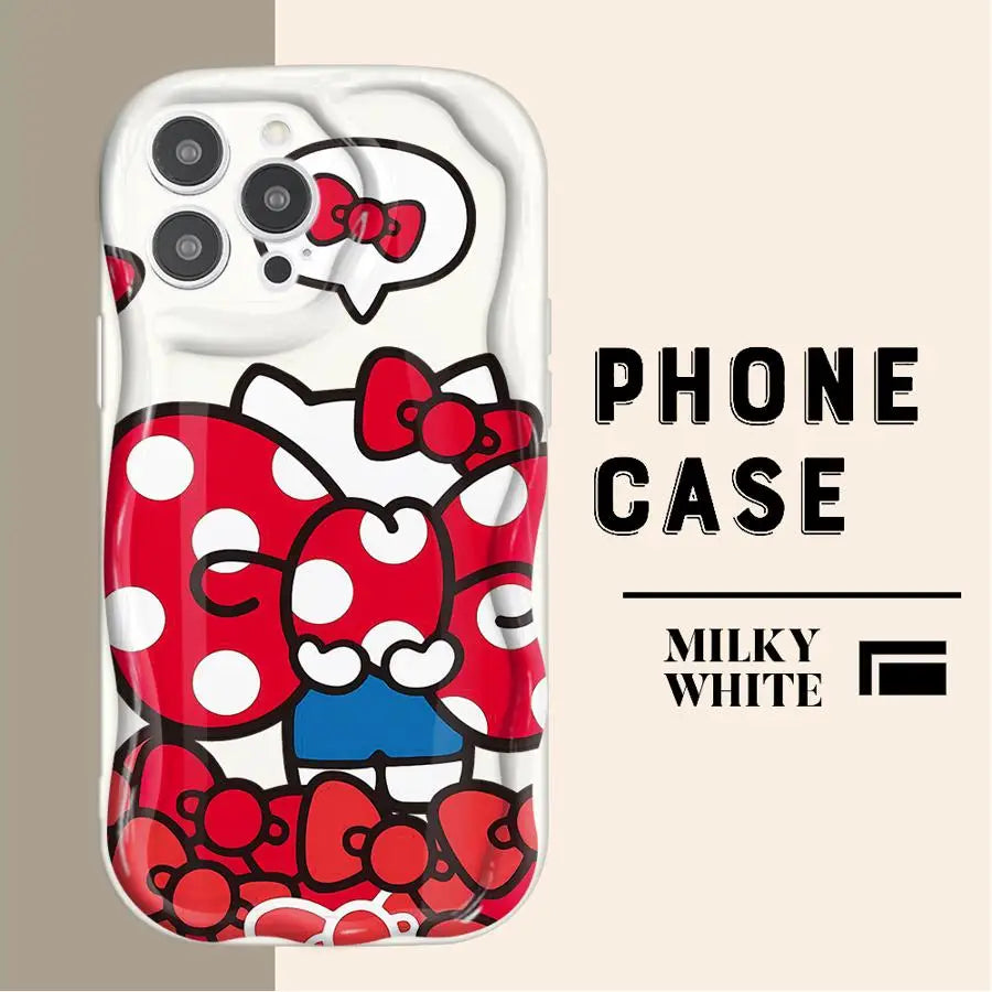 Cute Sanrio Hello Kitty Case for iPhone 17 Air 14 12 Mini 11 15 Plus 16 Pro Max 16e 13 XS X Soft Phone Cover