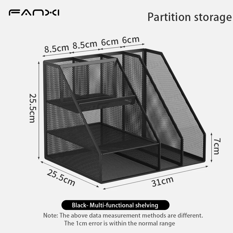 3-Tier Mesh Desk File Organizer