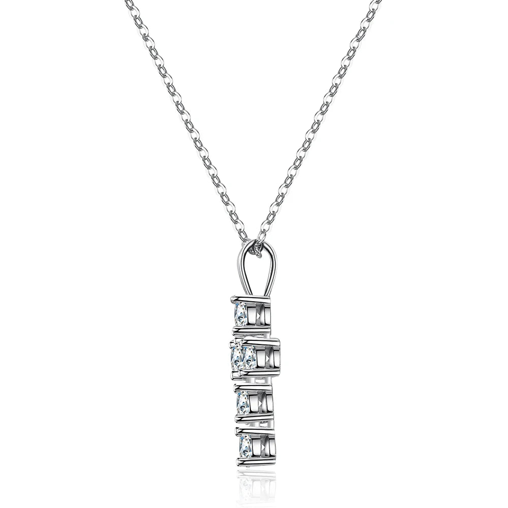 Serenity 3ct D Moissanite Cross Necklace Women Men Gift S925 Sterling Silver Jesus Pendant Necklace Chain Wedding Bridal Jewelry