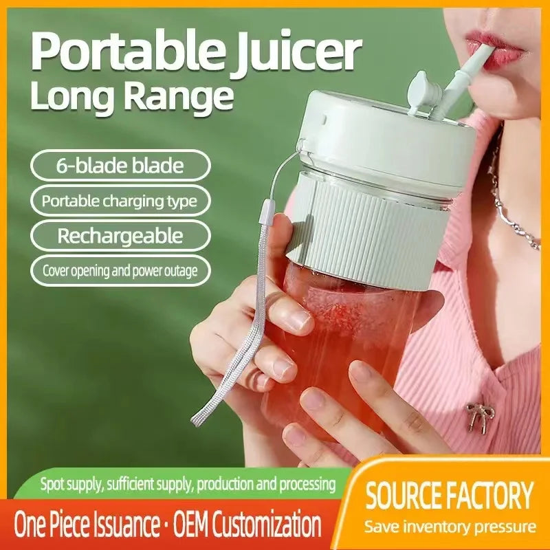 Portable Juicer Usb Rechargeable Wireless Mini Smoothie Blender Mixer Fruit Juice Maker Electric Juicer Machine Glass Cup