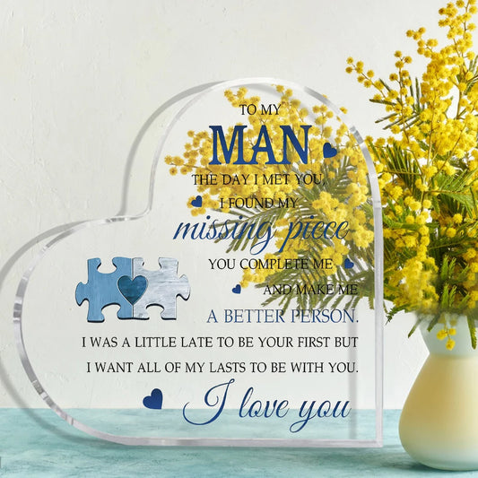 acrylic effect/pattern To My Men Gift, Valentines Anniversary Birthday Gifts for Him Fiance Husband, Boyfriend, Groom Engagement