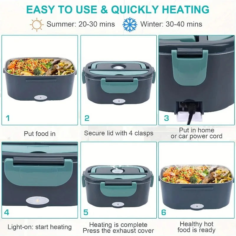 Portable Electric Lunch Box Food Warmer – 1.5L, 60W