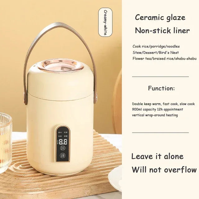Smart Electric Stew Pot Portable Soup Insulation Bucket Rice Noodles Porridge Stew Skillet Cup Heater Boiler Lunch Box Office