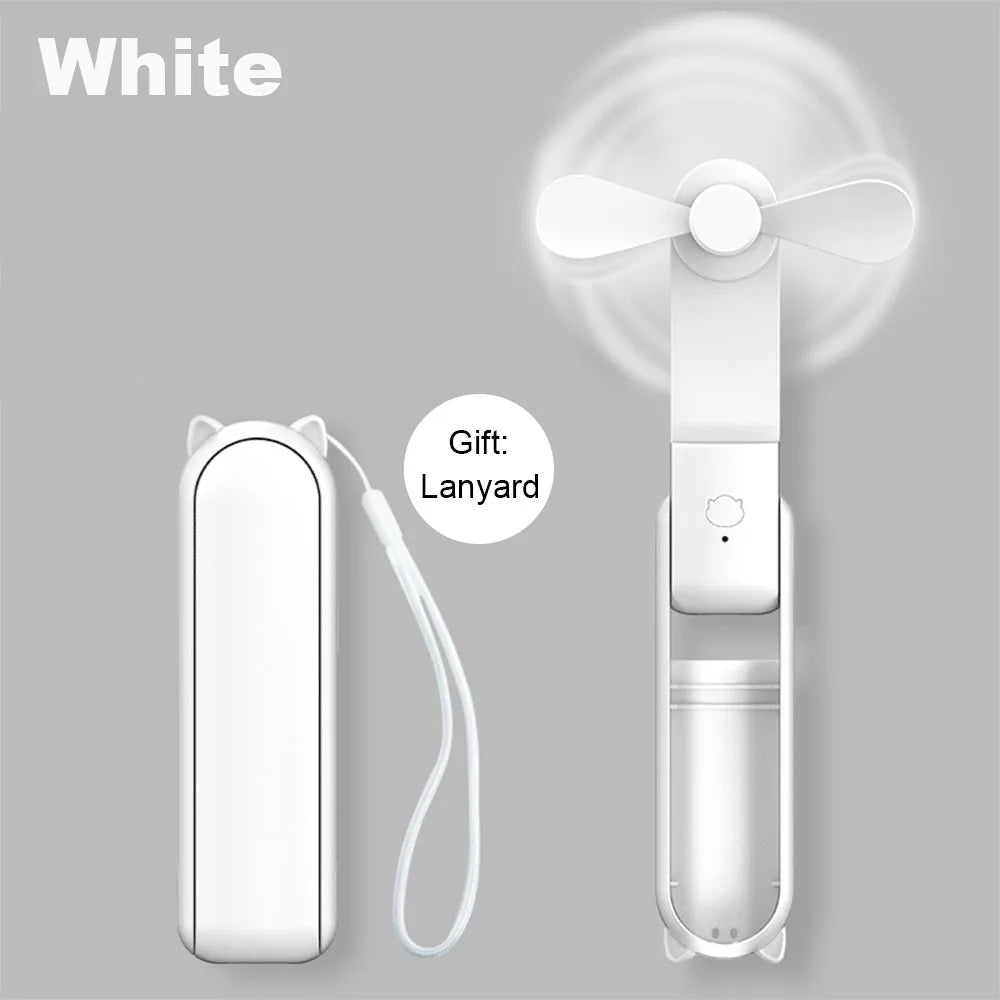 Portable Folding Mini Handheld Fan with Power Bank
