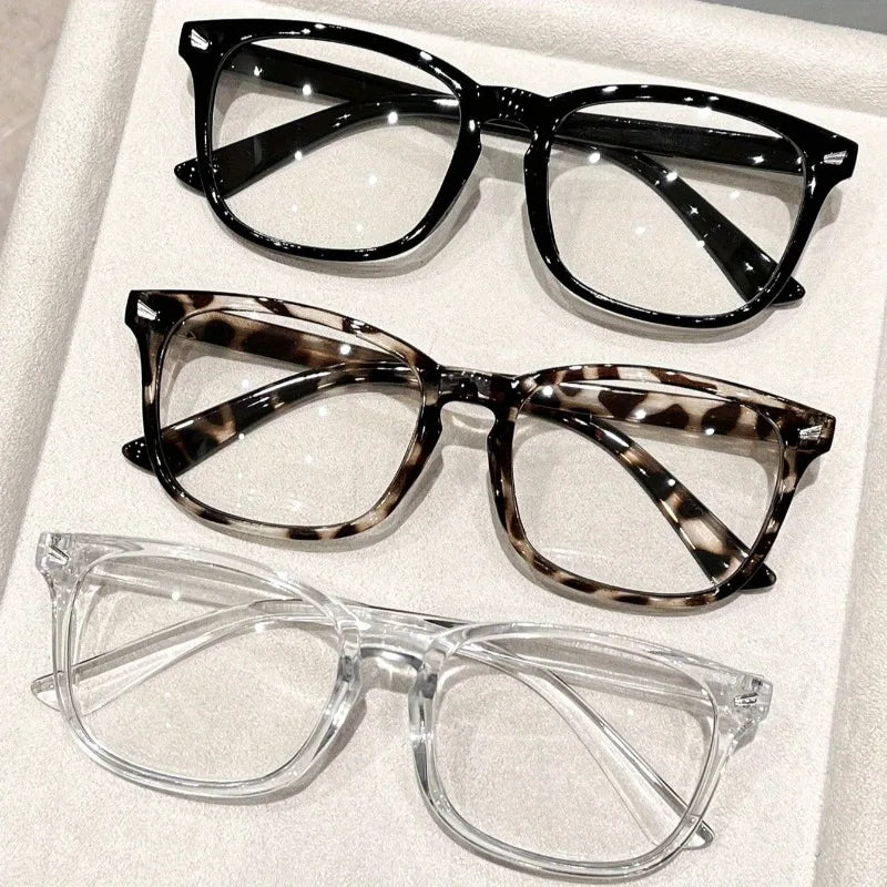 Y2K Leopard Print Clear Glasses – 3 Pack