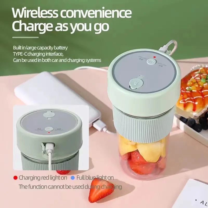 Portable Juicer Usb Rechargeable Wireless Mini Smoothie Blender Mixer Fruit Juice Maker Electric Juicer Machine Glass Cup