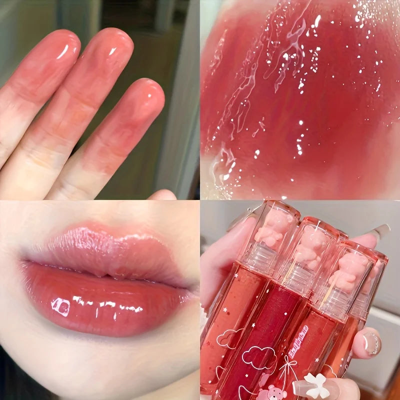 Cute Bear Mirror Gloss Lip Glaze – 6 Colors