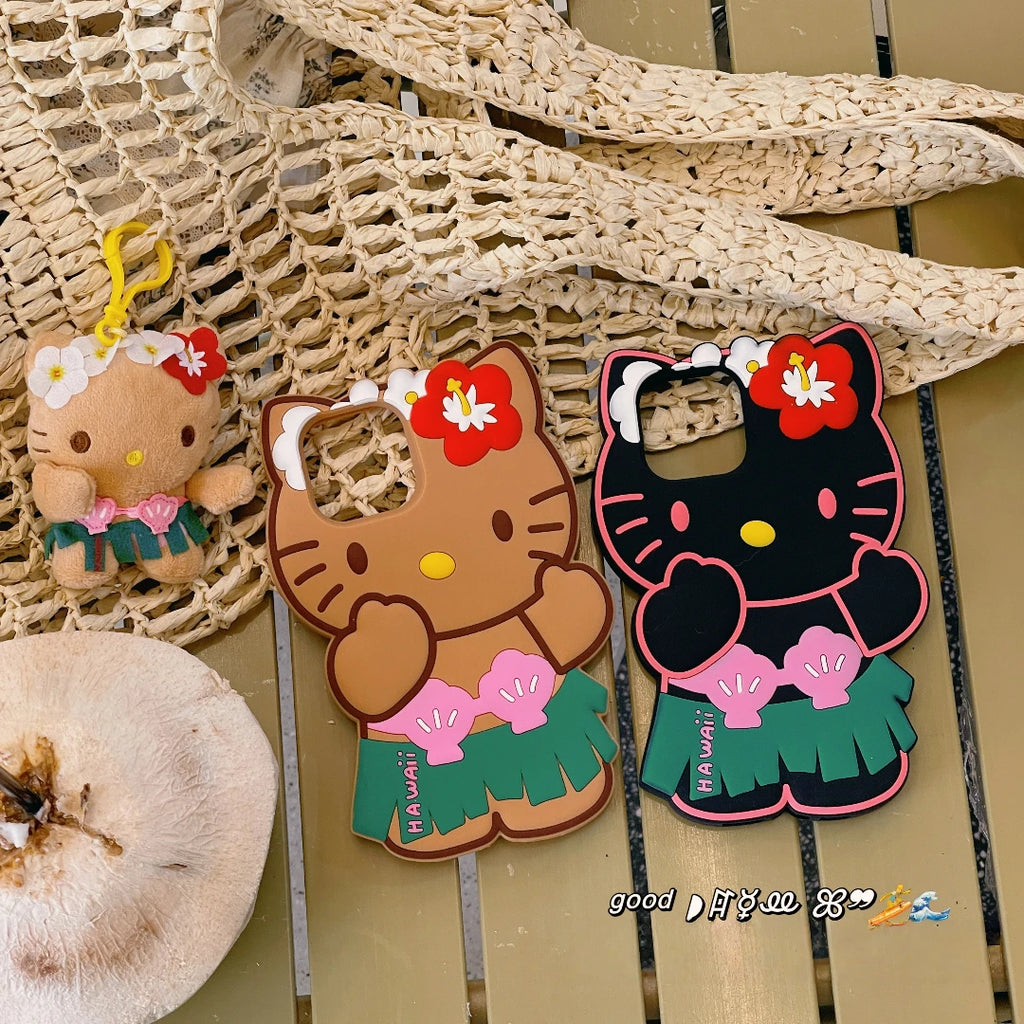 Kawaii Hello Kitty Hawaiian Silicone iPhone Case