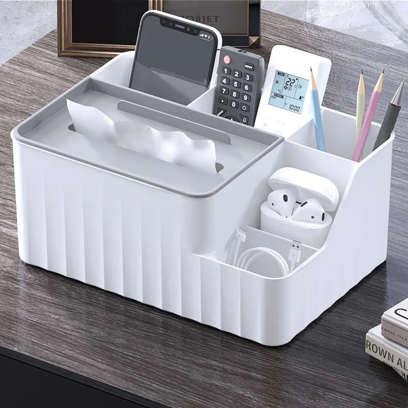6-Section Desk Organizer with Tissue Holder