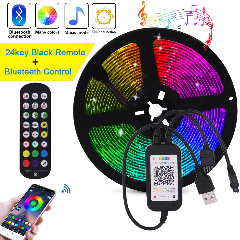 USB RGB LED Strip Light with Remote Control