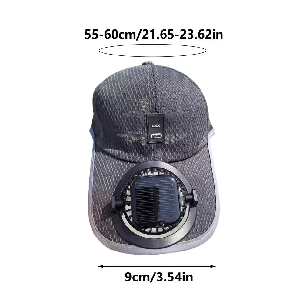Solar-Powered Cooling Fan Baseball Cap