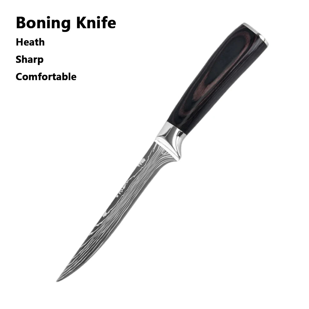 Professiona Japanese Chef Knife Kitchen Knives Santoku Slicing Utility Bread Meat Cleaver Butcher Stainless Steel Cooking Knife