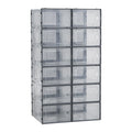 12-Tier Stackable Clear Shoe Storage Rack