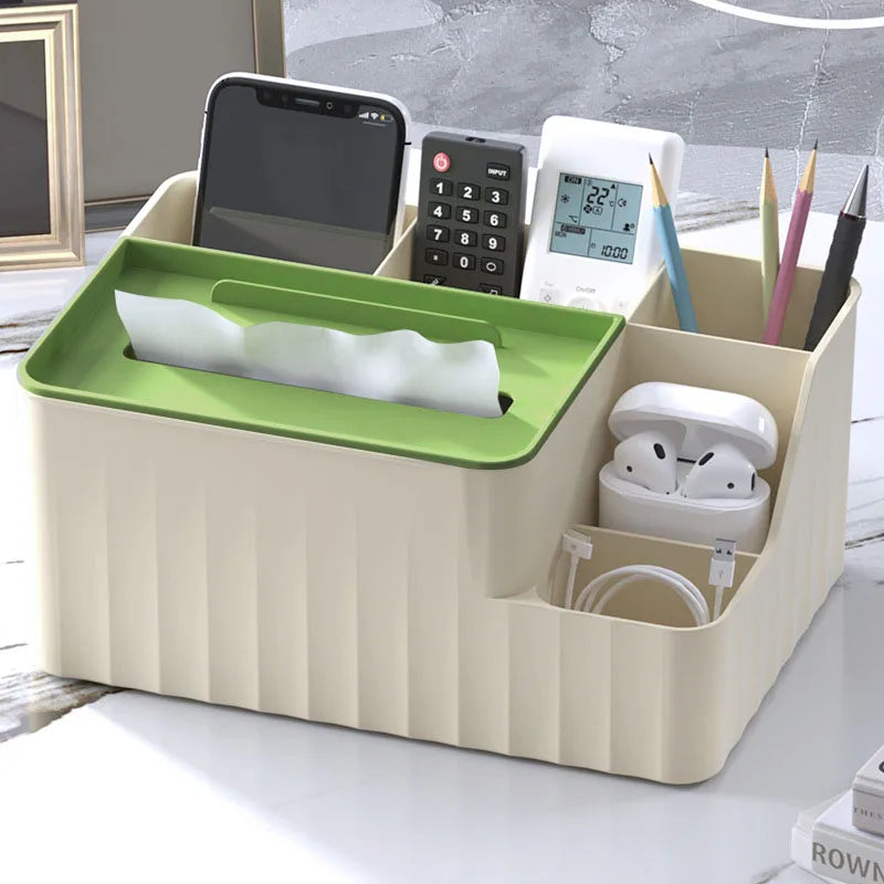6-Section Desk Organizer with Tissue Holder