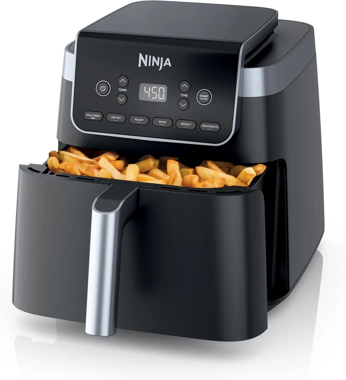 Ninja Air Fryer 6.5 QT Pro XL Capacity fits 9lbs of Wings  6-in-1 Max Crisp Reheat & Dehydrate Nonstick Basket Crisper Plate