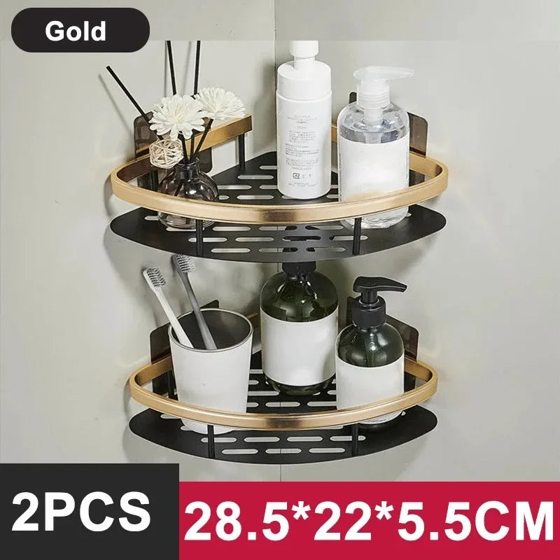 Aluminum No-Drill Shower Shelf