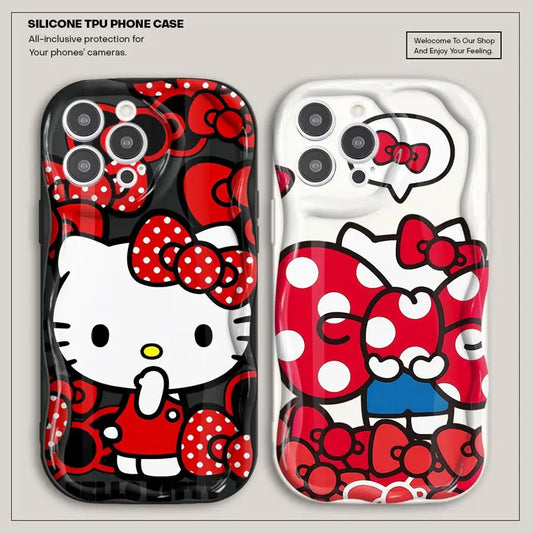 Cute Sanrio Hello Kitty Case for iPhone 17 Air 14 12 Mini 11 15 Plus 16 Pro Max 16e 13 XS X Soft Phone Cover