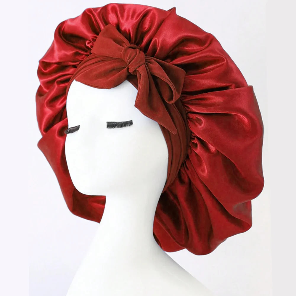 Adjustable Satin Silk Sleep Bonnet