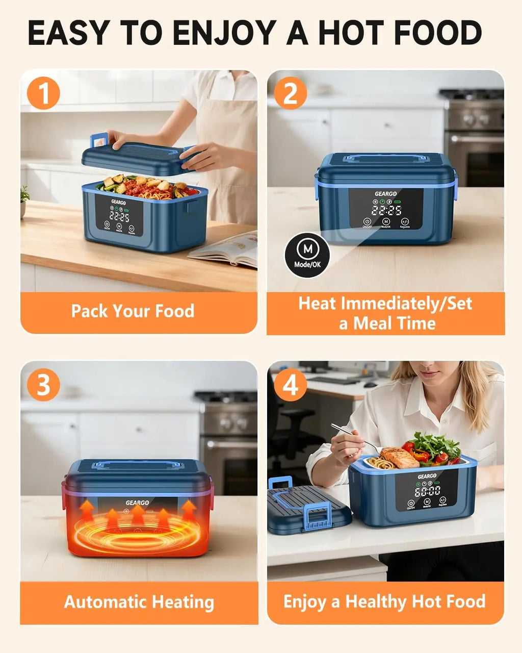 Cordless Self-Heating Electric Lunch Box – 1.6L