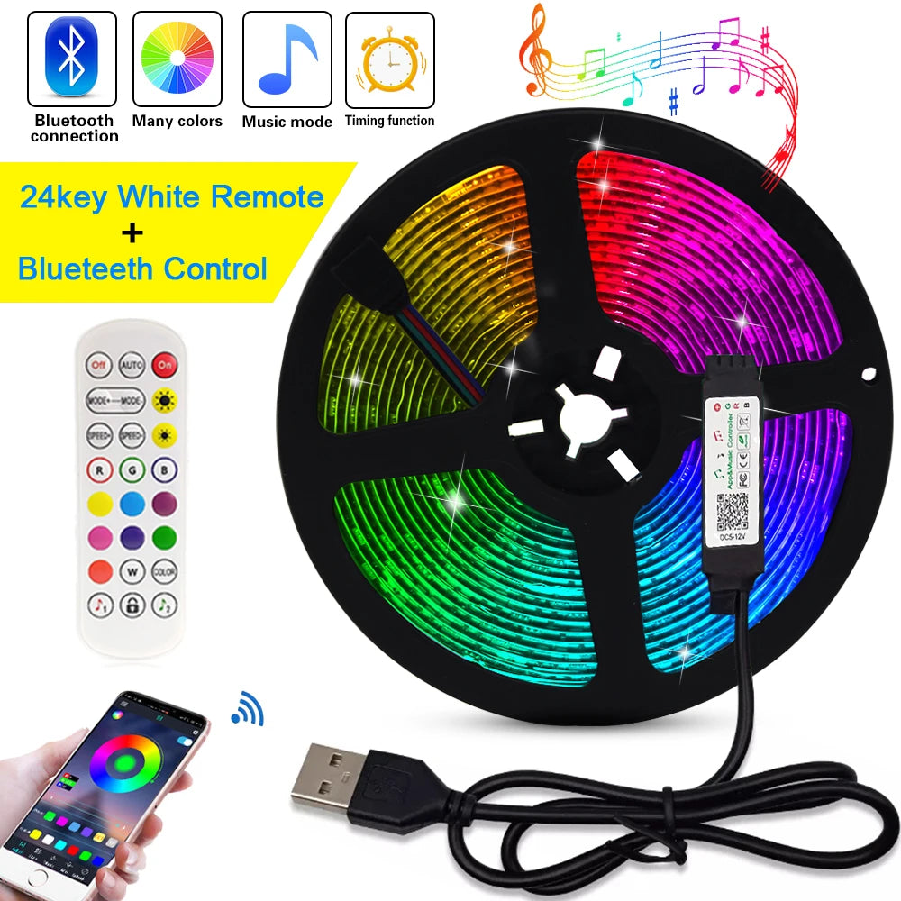 USB RGB LED Strip Light with Remote Control