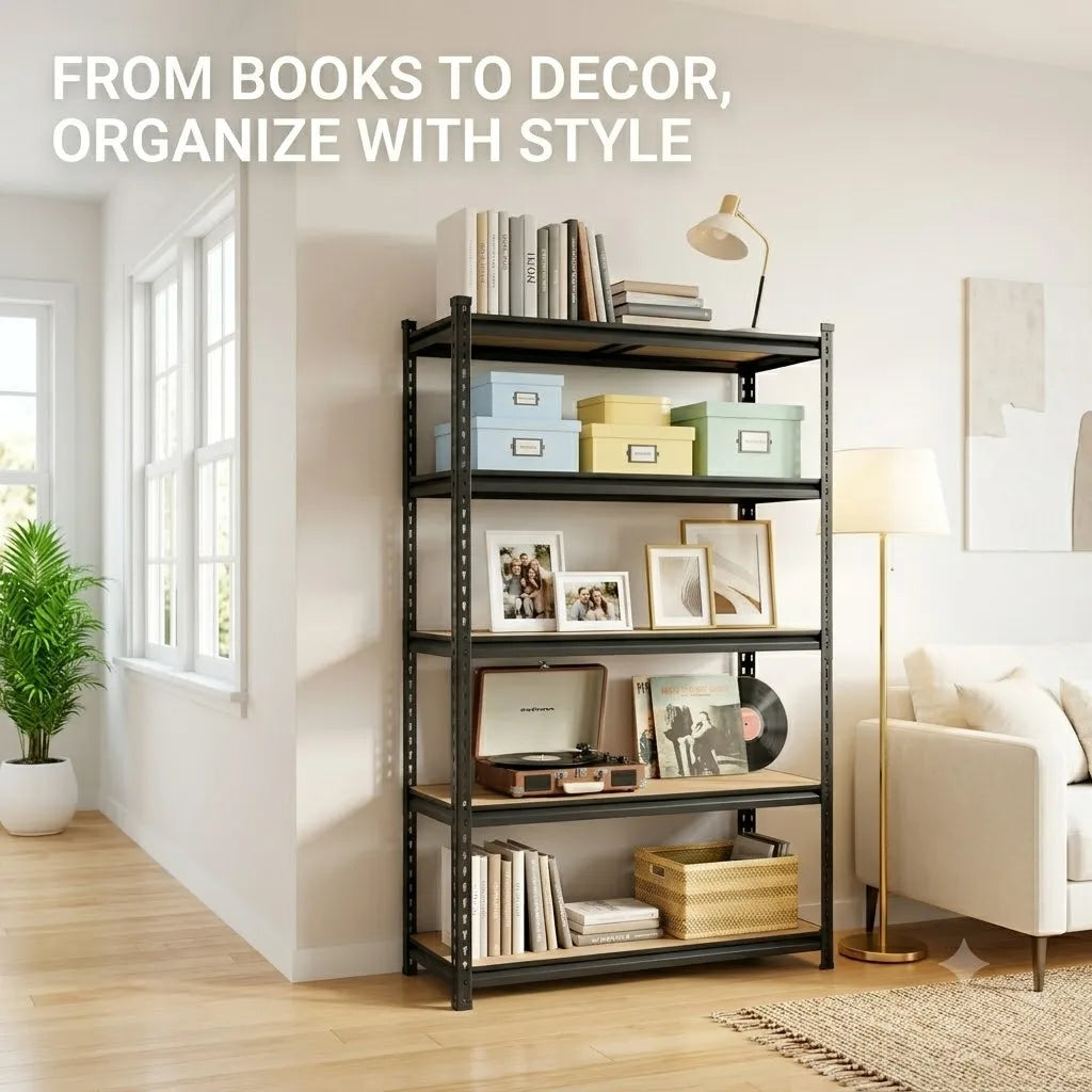 5-Tier Heavy Duty Metal Shelving Unit – Adjustable
