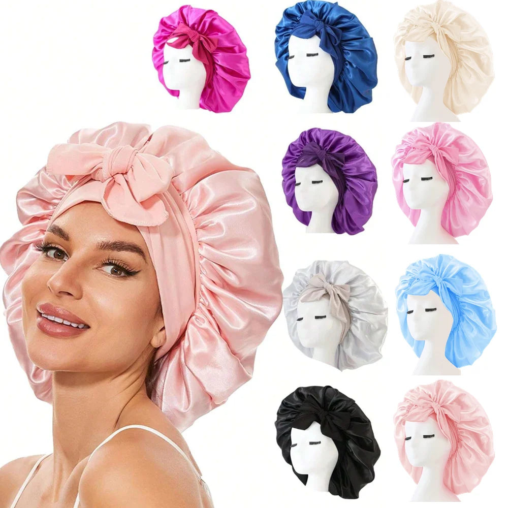 Adjustable Satin Silk Sleep Bonnet