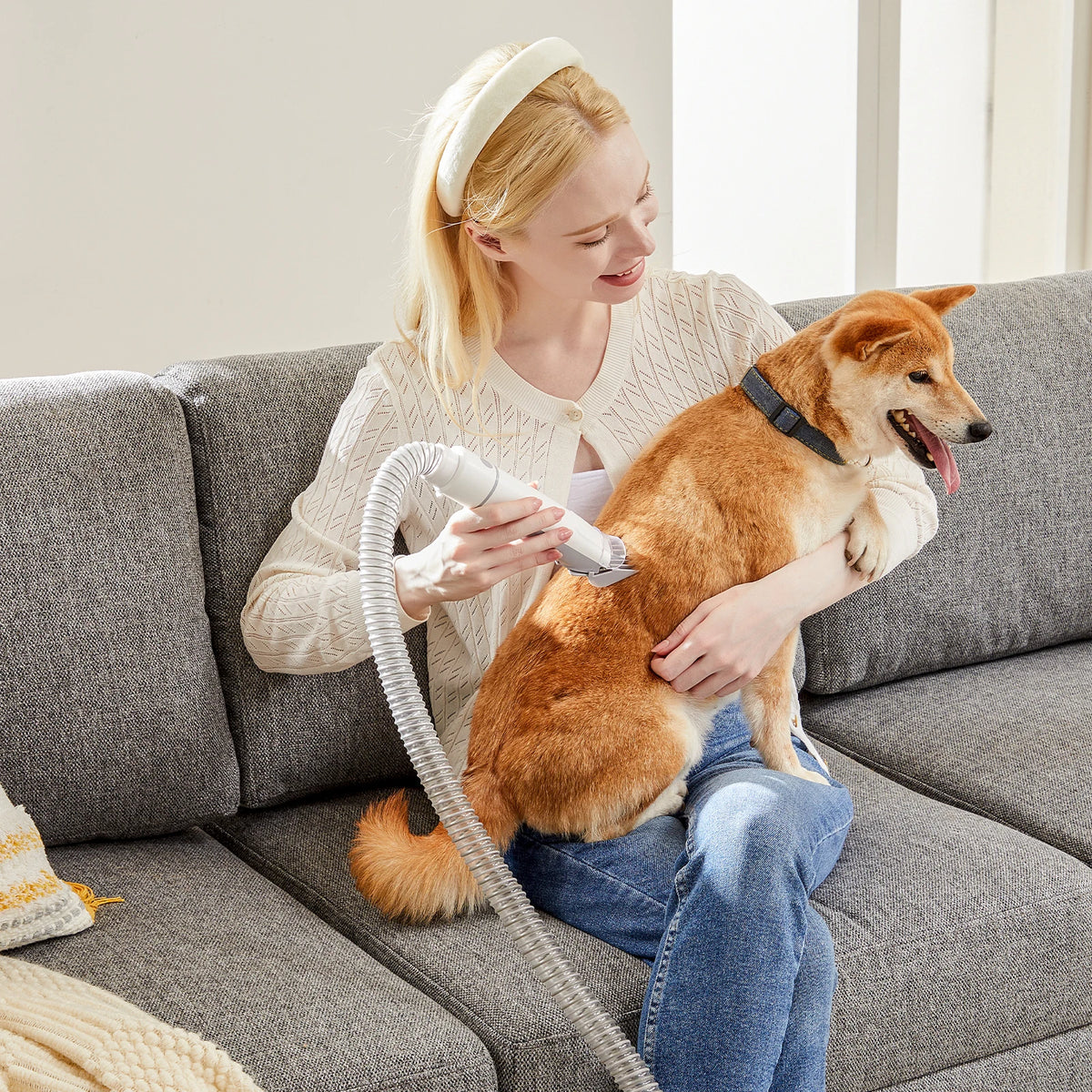 Pet Grooming Vacuum Kit with Clippers