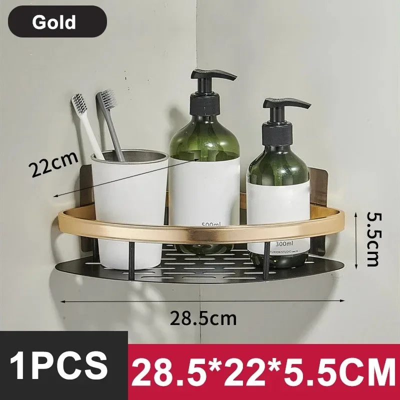 Aluminum No-Drill Shower Shelf