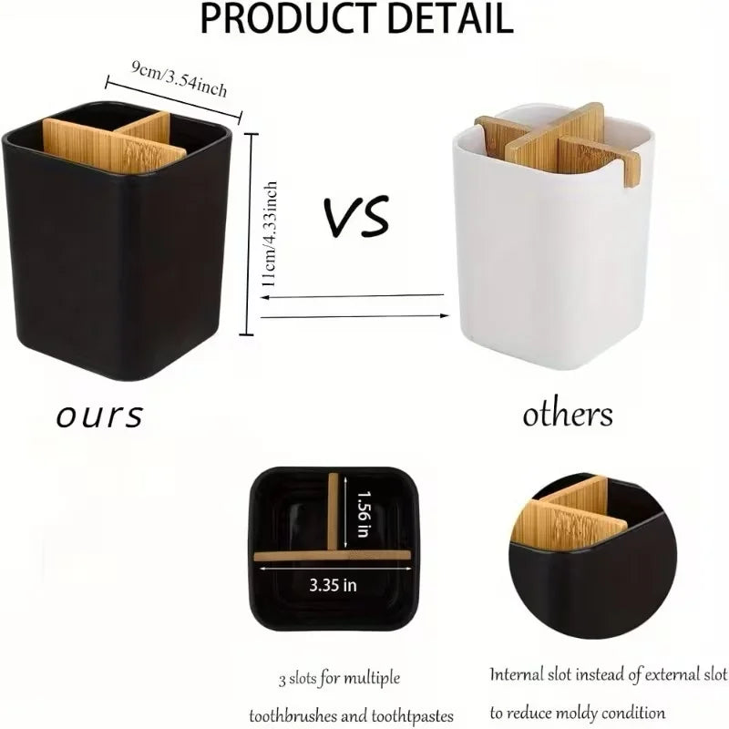 3-Compartment Toothbrush Organizer