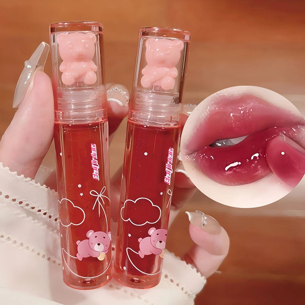 Cute Bear Mirror Gloss Lip Glaze – 6 Colors