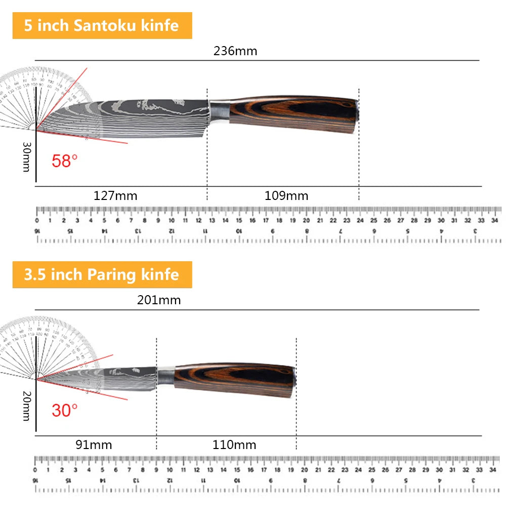 Professiona Japanese Chef Knife Kitchen Knives Santoku Slicing Utility Bread Meat Cleaver Butcher Stainless Steel Cooking Knife