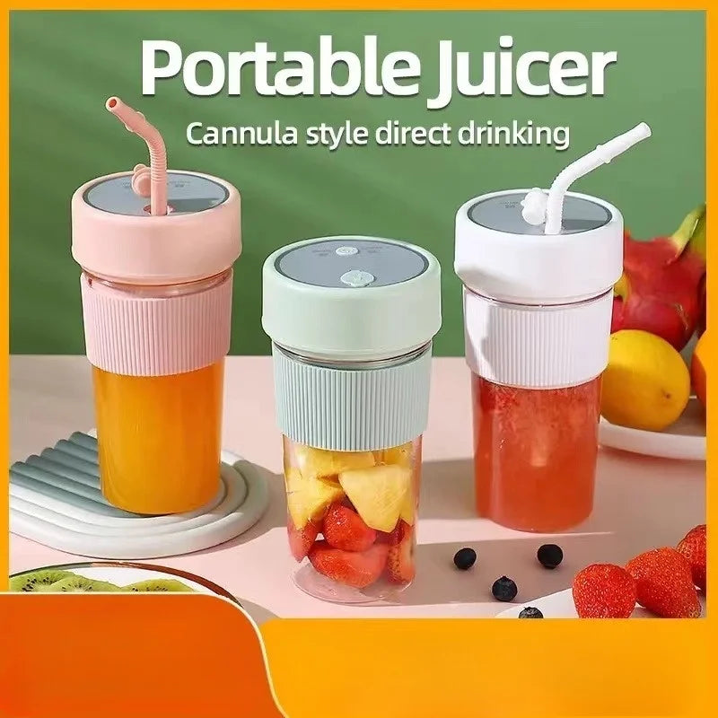 Portable Juicer Usb Rechargeable Wireless Mini Smoothie Blender Mixer Fruit Juice Maker Electric Juicer Machine Glass Cup