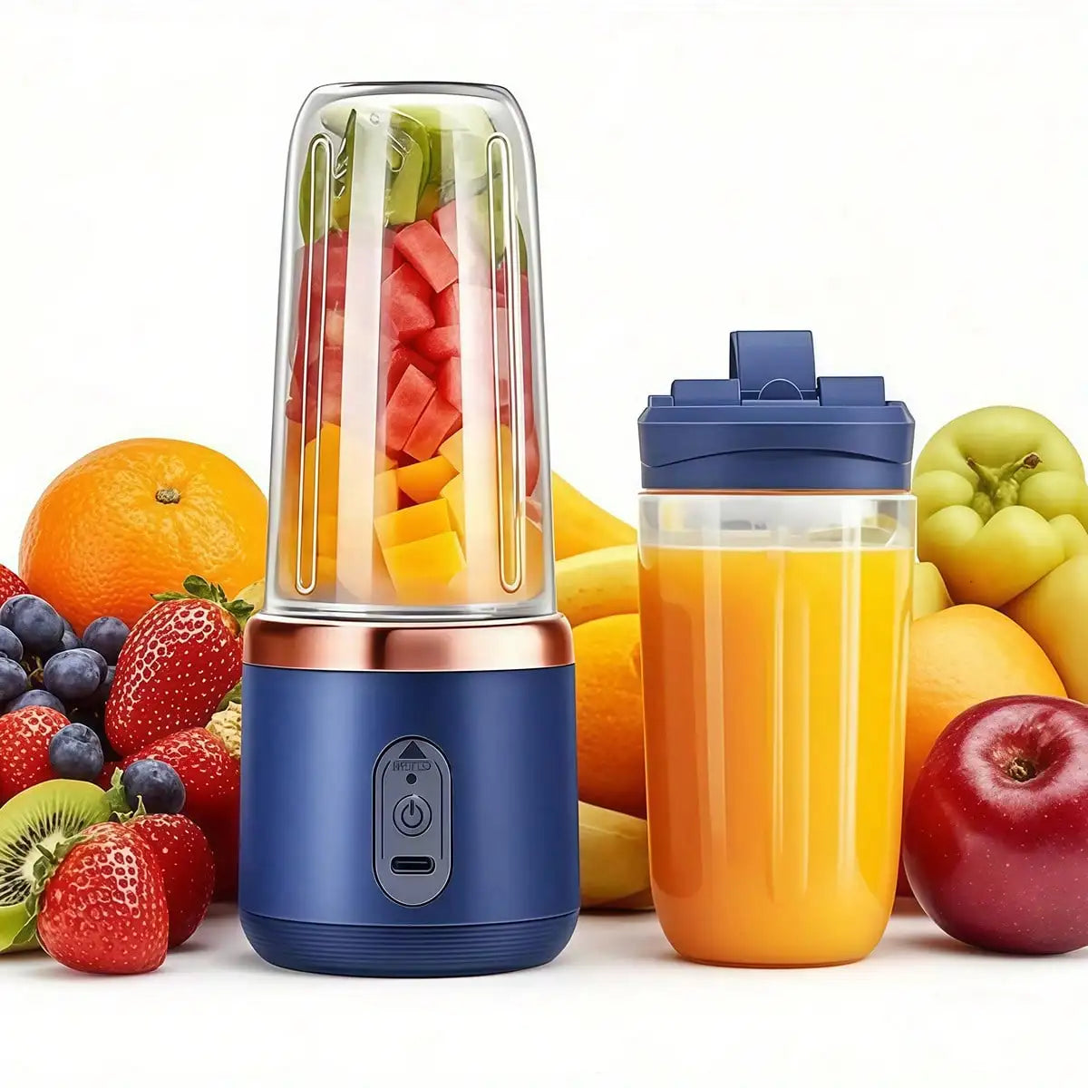 450ml Portable Juicer Blender 45W Smoothie Maker with Juice Cup Fruit Veggie Ice Crusher Gym-to-Kitchen Gift