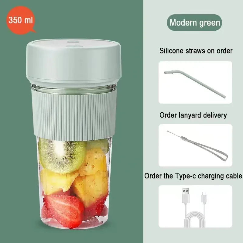 Portable Juicer Usb Rechargeable Wireless Mini Smoothie Blender Mixer Fruit Juice Maker Electric Juicer Machine Glass Cup